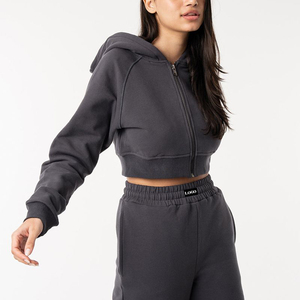 Tracksuit Custom Printed Cotton Zip Hoodie Set Winter Pink <b>Wind</b> <b>Breaker</b> High Quality Women Tracksuit - Product Image 3