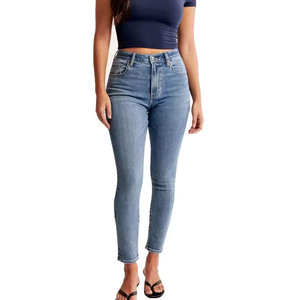 Pantalones Vaqueros Casuales de Invierno para Mujer, Diseño Personalizado de Alta Calidad, Cintura Alta, Elásticos, 100% Algodón, Transpirables, Ecológicos, OEM - Product Image 1
