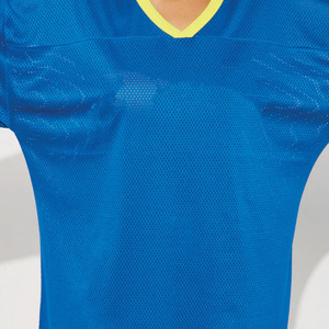 Maillot de football américain unisexe surdimensionné bleu et jaune OEM, sweat-shirt en coton, vêtements de sport, vente en gros de maillots d'équipe de football - Product Image 6