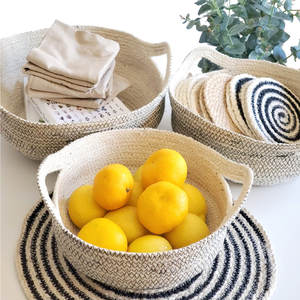 Hand-Woven <b>Jute</b> & Sisal Decorative <b>Basket</b> Natural Fiber Storage Home Decor Organizing Woven <b>Baskets</b> - Product Image 2