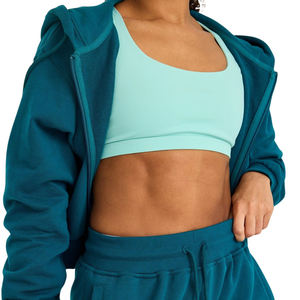 Ensemble deux pièces d'hiver pour femmes, vêtements de sport à fermeture éclair, fitness, logo personnalisé, OEM, vente en gros - Product Image 3