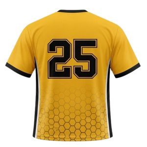 Maillot de lacrosse jaune unisexe en polyester, coupe athlétique, vêtements de sport, tenue d'équipe pour les matchs - Product Image 2
