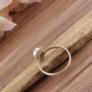 Natural Peach <b>Turquoise</b> Bezel Setting Wedding <b>Ring</b> 925 Sterling Silver Handcrafted Oval Gemstone <b>Rings</b> for Women - Product Image 5