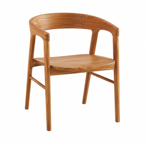 Solid Teak Wood Dining <b>Chair</b> Split <b>Floating</b> Backrest Modern Scandinavian Design Durable Eco-Friendly Waterproof Home Office Park - Product Image 1