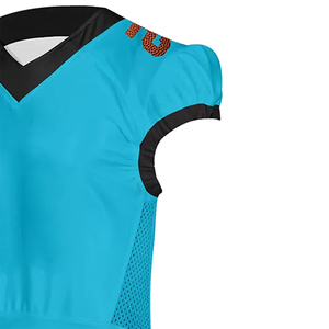 Camiseta de fútbol americano de alta calidad, color azul cielo, media manga, cuello en V, hecha de poliéster, para aficionados al deporte, unisex. - Product Image 5