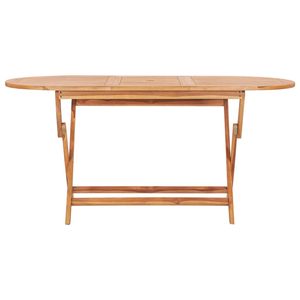Set da Pranzo Pieghevole per Esterni in Legno di Teak Naturale, Arredamento da Giardino - Product Image 3