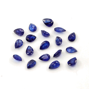 Saphirs bleus naturels de Bangkok, taille poire calibrée 4x6mm, pierres précieuses de saphir bleu naturel facettées pour la création de bijoux - Product Image 1