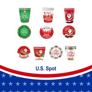 30 Piatti di Carta Natalizi da 9 Pollici, Stoviglie e Decorazioni Usa e Getta, 6 Design - Pupazzo di Neve e Babbo Natale per Forniture per Feste - Product Image 6