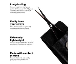 ชุดอุปกรณ์ตกแต่งคิ้วแบบแม่นยำพร้อมกรรไกรสแตนเลสปลายแหลมและแหนบสำหรับการตัดแต่งและจัดรูปทรง ANAAIF น้ำหนักเบา - Product Image 4