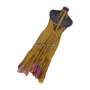Achetez des robes maxi en soie indienne pour la plage, élégantes robes de soirée longues pour femmes, style élégant pour filles, prix de gros - Product Image 5