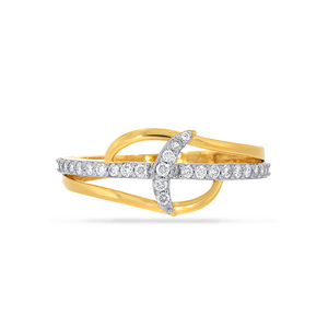 Anillo de Diamantes Joyful Wavy Beauty, Elegante Anillo Infinito de Oro con Piedras Redondas Brillantes Cultivadas en Laboratorio, Diseño Cruzado - Product Image 2