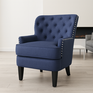 Vente en Gros de Meubles Modernes en Tissu avec Bouton Tufté Fauteuil à Dossier Haut pour le Salon - Product Image 1