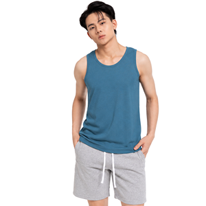 Camiseta sin mangas de algodón blanca para hombre, cuello redondo, color sólido, estilo casual, transpirable, tejido de punto - Product Image 5