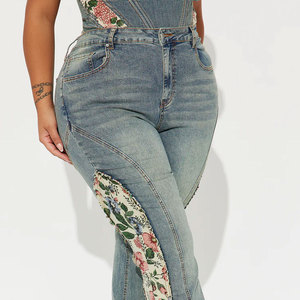 Pantalones Vaqueros de Mezclilla para Mujer al por Mayor, de Alta Calidad, Corte Bootcut, Casuales, Estilo Urbano, de Verano, Poliéster/Algodón, Cintura Media, Secado Rápido, Vintage - Product Image 5