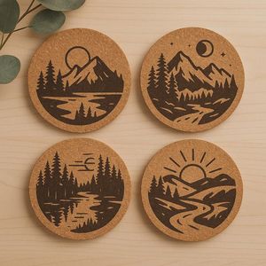 Sous-verres ronds en bambou écologiques modernes, sous-verres en bois de noyer et de hêtre pour tasses à thé, vente en gros directe usine - Product Image 5