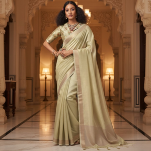 Sari en soie tissée Zari élégant pour femmes |   Sari indien traditionnel de qualité supérieure, pour mariage, fête et occasions spéciales |   Meilleure collection en gros - Product Image 2