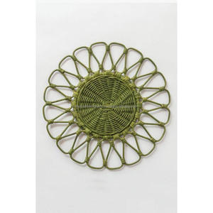 Assiette de présentation en rotin de style floral plat de service décoratif de style américain assiettes en rotin réutilisables de style personnalisé artisanat - Product Image 4