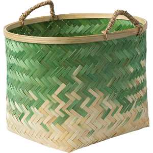 Cesta de Bambú Ombre con Asas, Caja de Almacenamiento, Organizadores, Accesorios para el Hogar, Contenedor de Alimentos Tejido para Cocina, Cesta de Lavandería - Product Image 4