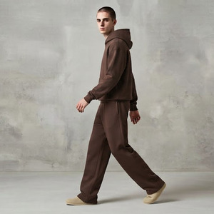 Men's Heavyweight Custom logo Sweat Suits 400GSM Hoodie Tracksuits Thick Fabric French Terry Hoodies and <b>Sweatpants</b> <b>Set</b> - Product Image 5