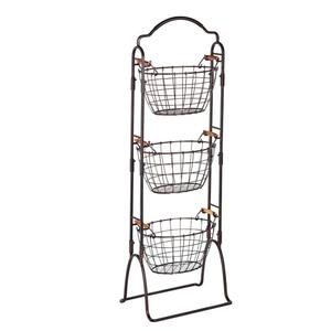 Panier de rangement décoratif en métal avec poignées, élégant organisateur d'étagère pour la maison - Product Image 4