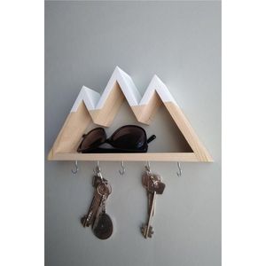 Durable Wooden <b>Key</b> <b>Holder</b> with Eco-Friendly Natural Finish Design Mail & <b>Key</b> <b>Wall</b> Organizer - Product Image 1