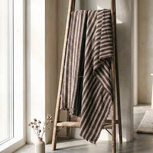 Mantas de Algodón Reciclado Color Gris Carbón, Mantas Tejidas a Rayas para Sofá, Venta Directa de Fábrica B2B, Proveedor de Decoración para el Hogar - Product Image 6