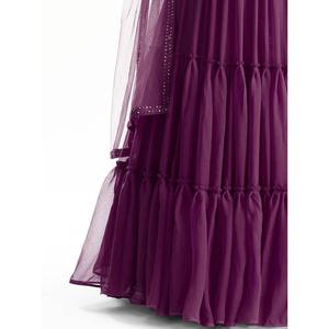 Belle robe de soirée en georgette à paillettes violettes élégante tenue de soirée Lehenga Choli - Product Image 2