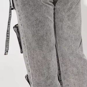 กางเกงคาร์โก้ผ้าแคนวาสแฟชั่น unisex สไตล์ลำลอง ทรงบอยเฟรนด์ ระบายอากาศได้ดี มีเชือกผูกเอว สีซีดอ่อน เหมาะสำหรับฤดูหนาว กันลม กันหนาว ใส่ทำงานได้ - Product Image 6