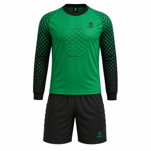 Conjunto de Uniforme de Portero de Fútbol Profesional Acolchado, Jersey de Portero de Fútbol Personalizado de Manga Larga con Pantalones Cortos, Kit de Entrenamiento con Protección - Product Image 1