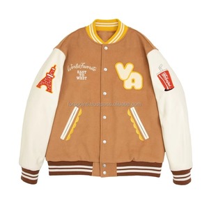 Best Quality <b>Men</b> Varsity <b>Jacket</b> Manufacturer <b>White</b> Leather Sleeves Chenille Patches Varsity <b>Jacket</b> With Embroidery Logo - Product Image 2