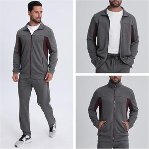 Top Selling Polyester / Cotton <b>Tracksuit</b> for Men Two Piece Set Full Zip Turn-down Collar Jacket Athletic Wear - Product Image 2