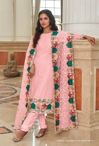 Faux Georgette Semi-Stitched Modern Plazzo <b>Suit</b> with Embroidery & Sequins Work <b>for</b> Party Wedding Diwali & <b>Prom</b> - Product Image 3