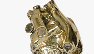 Golden Brass Heart Sculpture Handmade Artistic Decor <b>Figure</b> for Tabletop Display Contemporary Design Love Theme Living Room Deco - Product Image 6