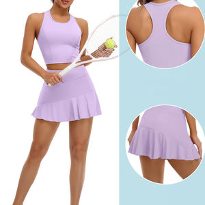 Ensemble de sport pour femme grande taille personnalisé : jupe de tennis et haut court respirant à séchage rapide, tenue de gym, vêtements de fitness OEM, ensembles pour femme - Product Image 5