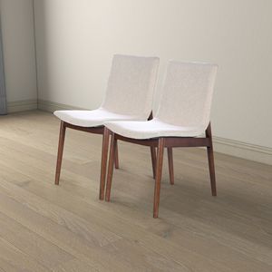 Ensemble de 2 chaises de salle à manger en tissu beige Ravel - Product Image 2