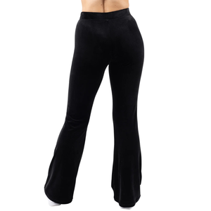 Pantalon de détente évasé noir pour femme, taille haute, en tissu extensible doux, idéal pour le yoga, l'entraînement, le fitness, les tenues décontractées et quotidiennes - Product Image 2