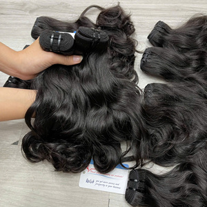 <b>Top</b> choice for Vietnamese hair extensions black natural wavy machine double weft raw hair bundle cuticle aligned - Product Image 3