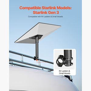 Kit di Montaggio per Scala RV Starlink in Acciaio Resistente Regolabile a 360° per Tubo Standard Gen 3 Extra Corto - Product Image 4