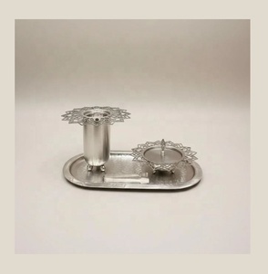 Luxury Silver Arabic <b>Bakhoor</b> Burner Set | Premium Metal Incense <b>Oud</b> Burner | Home Decor | Amg Exports Model AMM03 | Wholesale - Product Image 1