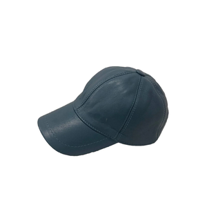 Wholesale Luxury <b>Plain</b> Leather <b>Baseball</b> <b>Cap</b> Custom Embossed Logo Cowhide Strapback - Product Image 4