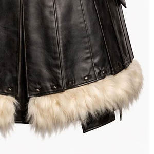 Kilt de cuero auténtico negro para hombre con ribete de piel sintética, falda de cuero estilo vikingo, kilt de guerrero gótico hecho a mano - Product Image 6