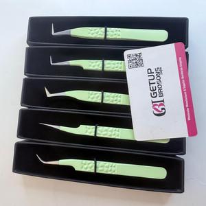 GETUP BROSONS IMPEX – Kit de pinces à épiler de précision en acier inoxydable (curves, 90°, droites, en forme de botte) à pointe lisse 10 mm, antistatiques, pour manucure - Product Image 5