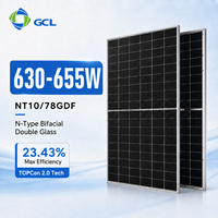 Panneau solaire bifacial double vitrage de type N TOPCon GCL en stock, de 630W à 655W, pour projets utilitaires