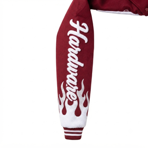 Maroon Custom Wool Varsity <b>Jacket</b> <b>Men's</b> Streetwear Snap Button Letterman Outerwear Winter Coat Vintage Chenille Patches Apparel - Product Image 2