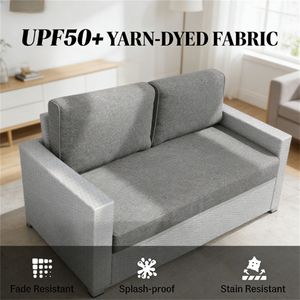 2 Cuscini Grigi per Divano da Esterno, Solo Cuscini per Arredamento da Giardino - Product Image 3