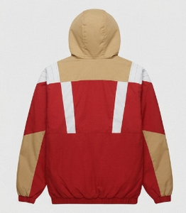 Blouson de course à capuche pour homme, coupe-vent, avec blocs de couleur, fermeture éclair, décontracté, pour l'automne, en polyester - Product Image 4