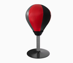 PROFIT SPORTS Sac de frappe lourd sur pied en cuir PU, hauteur réglable, pour entraînement de boxe adulte, rouge et noir, avec ballon de vitesse à rebond rapide - Product Image 3