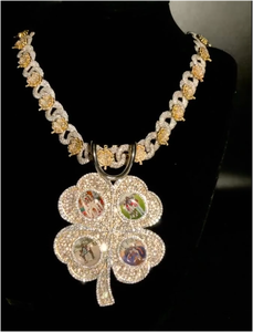 Collar con Colgante de Marco de Fotos Estilo Hip-Hop, Colgante de Moissanita con Foto de Flor, Colgante Personalizado con Foto para Hombres y Mujeres - Product Image 5