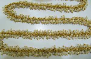 Natural White Rainbow Moonstone Rondelle Faceted 3mm Beads Chain - Product Image 3
