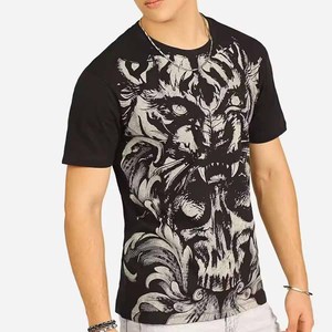 Camiseta Urbana con Estampado Gráfico, Cuello Redondo, Algodón Suave, Manga Corta, Estilo Holgado, Ropa Cómoda y a la Moda - Product Image 1